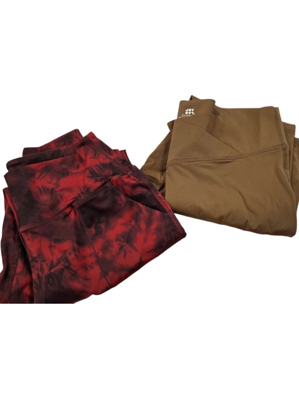 JoyLab & Amazon Leggings bundle large - Red Tie-Dye & Brown